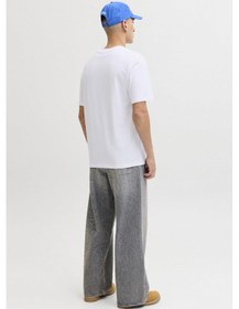 Resim Jack & Jones Jcofusıon Dots Print Erkek Tişört Bisiklet Yaka Kısa Kollu Beyaz 