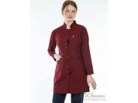 Resim Cici Forma Bordo Hakim Yaka Önlük 