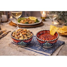 Resim El Yapımı Çini Kase 8 Cm Çerezlik, Sosluk Ve Sunumluk Dekoratif Seramik Kase çok renkli 