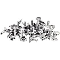 Resim Karokstore Deri Için Delikli Perçinler, 8 mm Başlı Perçinler, Gümüş Renkli, 25 Adet (2 Parça) 