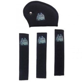 Resim VİTEKSA Emniyet Kemer Süngeri Pedi Alkantra Çocuk Emniyet Kemeri Araba Resimli 4lü Set 