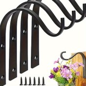 Resim 4-Lü Moda Metal Fayans Çivi - Çok Amaçlı Duvar Montajı Ağır Hizmet Braketleri, Saksılar, Fenerler, Kuş Yuvaları, Rüzgar Çanları, Mason Kavanoz Sconces için - Rustik Demir Dekoratif Askılar ile Özel Fonksiyonlar 
