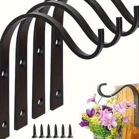 Resim 4-Lü Moda Metal Fayans Çivi - Çok Amaçlı Duvar Montajı Ağır Hizmet Braketleri, Saksılar, Fenerler, Kuş Yuvaları, Rüzgar Çanları, Mason Kavanoz Sconces için - Rustik Demir Dekoratif Askılar ile Özel Fonksiyonlar 