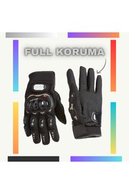 Resim Sxuan Motor - Bisiklet Eldiven Siyah Korumalı Elastik Kumaş 