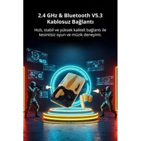 Resim Piranha 2072 Kablosuz Bluetooth Gaming Kulak Içi Kulaklık / Bt V5.3 / Mikrofon / Şarjlı / Oyuncu Kulaklığı 