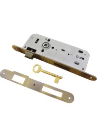 Resim Azm Dooraks Rulmanlı Oval Oda Kilidi Antik Sarı 40 mm 