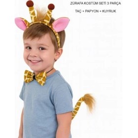 Resim Ett Zürafa Kosümü Aksesuar Seti 3 Lü - Taç Papyon Kuyruk Dinç Store - 004982 