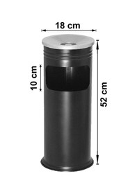 Resim Berta Brg Çk151 Siyah Küllüklü Kolon Çöp Kovası Ayaklı Küllük Siyah 
