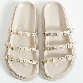 Resim Valora Gold Detaylı Şık Kadın Terlik Bej 