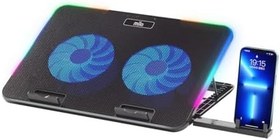 Resim Classone Mila Serisi M2 R-TYPE RGB Işıklı, 2 Büyük Fan, Telefon Standı,2 USB Notebook Soğutucu Stand 