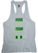 Resim BLUU Fitness Gym Tank Top Sporcu Atleti Pushwhite 