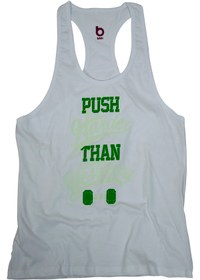 Resim BLUU Fitness Gym Tank Top Sporcu Atleti Pushwhite 