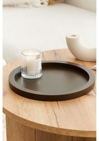 Resim Ahşap Yuvarlak Tepsi Kahverengi Model Dekorasyon Düzenleyici 