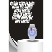 Resim Akıllı Saat Gümüş Kasa Bluetooth Kulaklık Hediyeli Çok Fonksiyonlu Ikili Set 
