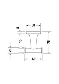 Resim Duravit Starck T İkili Askı, Krom, 0099301000 Krom 