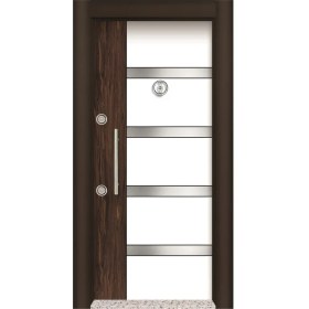 Resim Mono Çelik Kapı MN-1706 Lux Laminant Abanoz Ceviz Çelik Kapı 