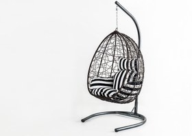 Resim Deco Modern Salıncak - Kahve İp - Zebra Kumaş 