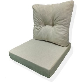 Resim Bahçe Balkon Minderi,çayseti Minderi,palet Minderi, 1 Adet Minder, 1 Adet Kırlent Krem 