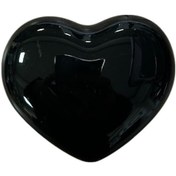 Resim Tomurcuk Porselen Çocuk Odası Siyah Kalp Düğme Mobilya Kulp Siyah 