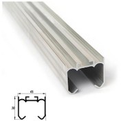 Resim Albatur 7090-7099 Alüminyum Tekli Üst Ray Profil 2 Mt Gri 