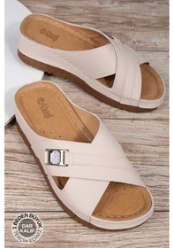 Resim Khayt Glary Anatomik Ortopedik Günlük Kadın Terlik Bej 