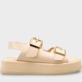 Resim Capone Outfitters Cortney Dolgu Topuklu Çift Bantlı Tokalı Kadın Sandalet 