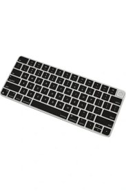 Resim Mcreative Apple Magic Keyboard 3 A2449 A2450 ile Uyumlu Klavye Koruyucu (Us-Ingilizce) Lockkey Touchıd'li Model Siyah 