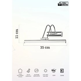 Resim Karen Banyo 35 cm Krom Kasa Gün Işığı, Elektrikli Banyo Ayna Tablo Aydınlatma Flüt Kuğu LED Aplik 