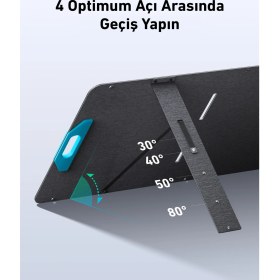 Resim Anker SOLIX PS400 Taşınabilir Güneş Paneli 400W - IP67 Su Geçirmez - 3 Açılı Ayar - A2437 (Anker Türkiye Garantili) 