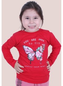 Resim Fyk Kids Kız Çocuk Uzun Kol Sweatshirt Kırmızı1 Kırmızı 