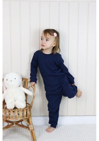 Resim MiaBaby Kaşkorse Mevsimlik Pijama Takım Lacivert 