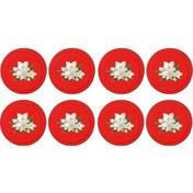 Resim Tongdashop 8 Adet Kaydırmaz Bavul Tekerleği Kılıfı Kırmızı Desenli Ses Azaltıcı Dayanıklı Seyahat Aksesuarı 