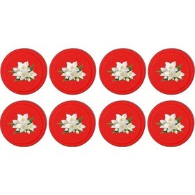 Resim Tongdashop 8 Adet Kaydırmaz Bavul Tekerleği Kılıfı Kırmızı Desenli Ses Azaltıcı Dayanıklı Seyahat Aksesuarı 