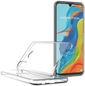 Resim Huawei P30 Lite 360 Derece Kılıf Kristal Silikon Şeffaf Ön Arka ile uyumlu 