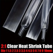 Resim 1m Şeffaf Dia 1.5 2.5 3 5 6 7 8 9 10 12 14 16 18 20mm PE Isı Küçültme Tüpü 2:1 Küçültme Oranı İzole Kablolu Tel Küçültme Wrap Kablo Koruma 