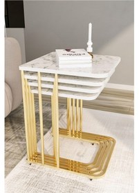 Resim Orkide Tekerlekli 4 Lü Zigon Sehpa Ekru 