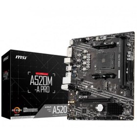 Resim MSI A520M-A PRO DDR4 M2 PCIe NVME HDMI DVI PCIe 16X v3.0 AM4 mATX 