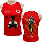 Resim Pars Muay Thai Atleti Federasyon Logolu Dijital Baskılı Kırmızı 