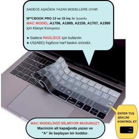 Resim McStorey Macbook Pro Klavye Koruyucu US(ABD) İngilizce Baskı A1706 1989 2159 A1707 1990 Uyumlu Ombre 