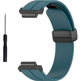 Resim Ximistore9 Garmin Forerunner 220/230/235/735xt/620/630 İçin Manyetik Katlanır Kilitli Silikon Saat Kayışı - Kayalık Yeşili 