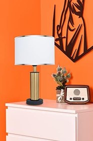 Resim MİNİMAL E-TİCARET & BİLGİ TEKNOLOJİLERİ İcon Gold Contrast Abajur (Beyaz) 