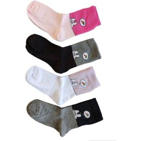 Resim Butik Kız Çocuk 4 Adet Tavşan Figürlü Soket Çorap 5-6,7-8,11-12 Yaş 