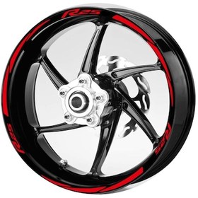 Resim Kırmızı-R25-Yazılı-3-Parçalı-Reflektif -Kırmızı-Jant-Şeridi 