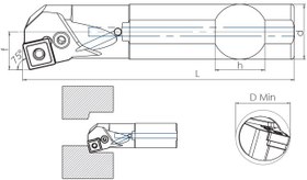 Resim P Sistem - ISO A-PSKNR/L 75° İç Çap Torna Kalemi 