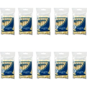 Resim Dolphin Ahşap Yassı Tutamaklı Saplı Çöp Şiş - Boy : 12 Cm. - 50 Adetlik 10 Paket 