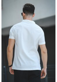 Resim Ht 945061 Slim Fit Likralı Kısa Patlı Apaç Yaka Erkek Tshirt 001 