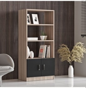 Resim Robinhome Robin Home Verona D Ofis Kitaplık Meşe - Siyah 