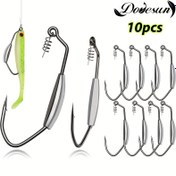 Resim Güvercin Güneşi 10 Adet Ağırlıklı Balıkçılık İğne Seti, Otsuz Solucan İğneleri, Levrek, Tuzlu Su ve Tatlı Su için, 3.5g/3/0 ve 7g/5/0, Gri Kurşun İğneler, Oltacılar için İdeal 