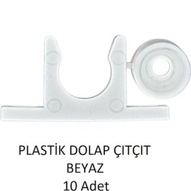 Resim Plastik Pvc Sineklik Kapı Çıtçıtı Tutucu 10 Adet Beyaz 