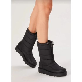 Resim Stoks Shoes Store Kadın Rahat Kalıp Önü Fermuarlı ve Lastikli Içi Kürklü Kar Botu 